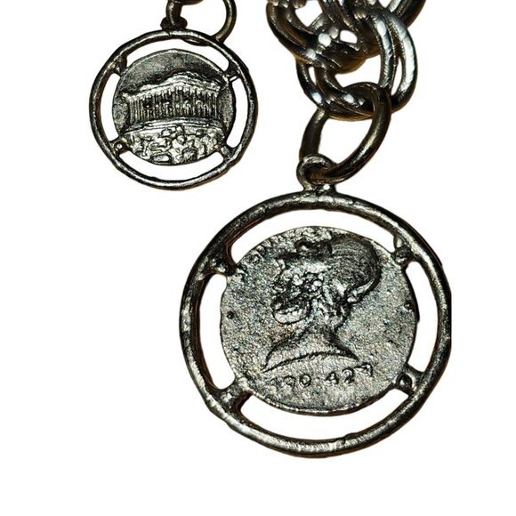 Vintage Monet Charm Bracelet With 11 Charms 800  Sterling 925 Silver 7" Marked - Picture 15 of 16